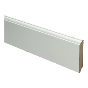 MDF Eigentijdse plint 12 x 70 mm wit voorgelakt RAL 9010