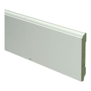 MDF Eigentijdse plint 12 x 90 mm wit voorgelakt RAL 9010