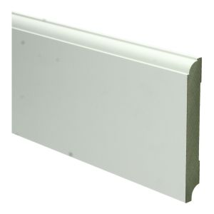 MDF Eigentijdse plint 15 x 120 mm wit voorgelakt RAL 9010