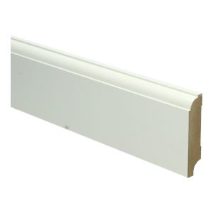 MDF Eigentijdse plint 15 x 70 mm wit voorgelakt RAL 9010