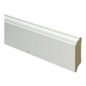MDF Eigentijdse plint 18 x 70 mm wit voorgelakt RAL 9010
