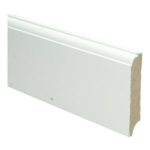 MDF Eigentijdse plint 18 x 90 mm wit voorgelakt RAL 9010